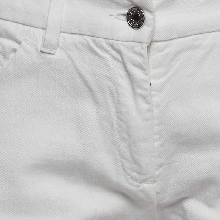 Pre Owned Dolce & Gabbana White Denim Culottes M Waist 30" 