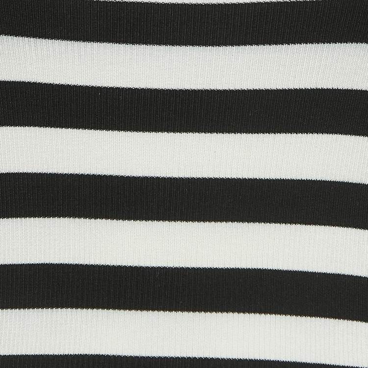 Pre Owned Dolce & Gabbana Black/White Striped Silk Knit Tank Top S