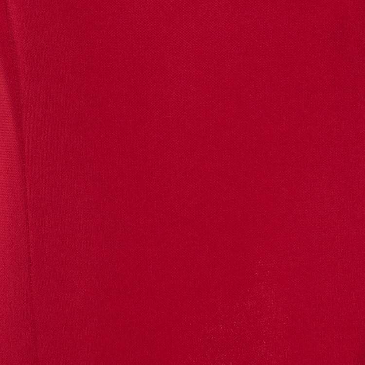 Pre Owned Dolce & Gabbana Maroon Jersey Knit Strap Sleeve Slit Detail Maxi Dress L 