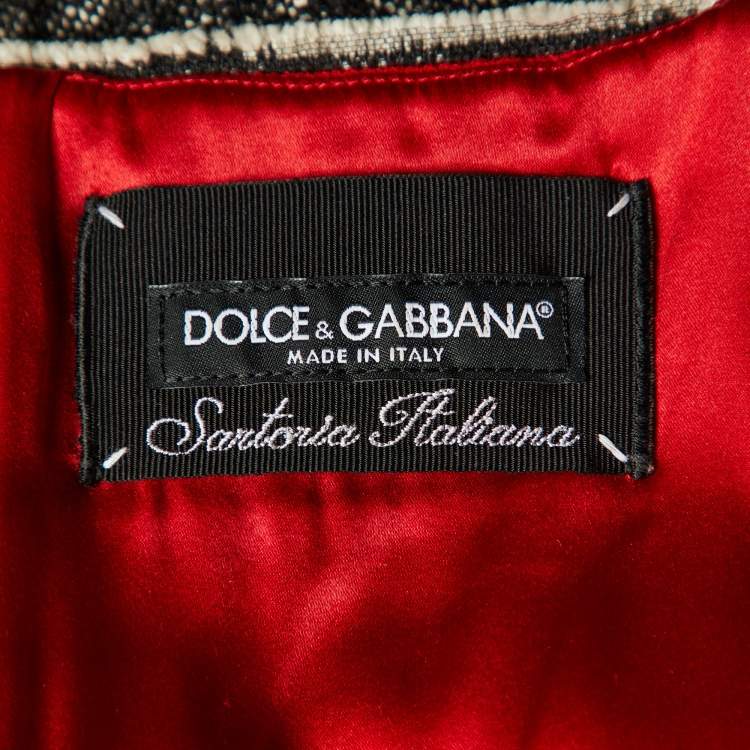 Pre Owned Dolce & Gabbana Red Wool Sleeveless Flared Mini Dress S