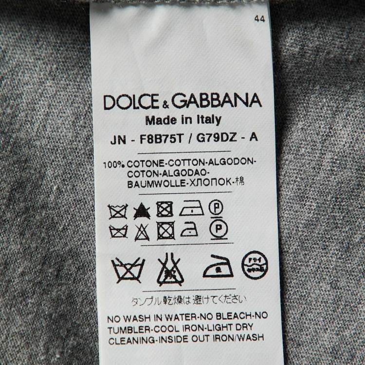 Pre Owned Dolce & Gabbana Grey Cotton Knit & Black lace Sleeveless T-Shirt M