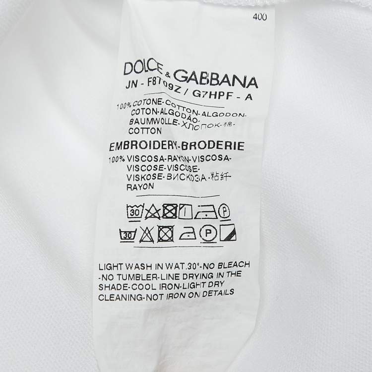 Pre Owned Dolce & Gabbana White Logo Embroidered Cotton Sleeveless Cropped T-Shirt M
