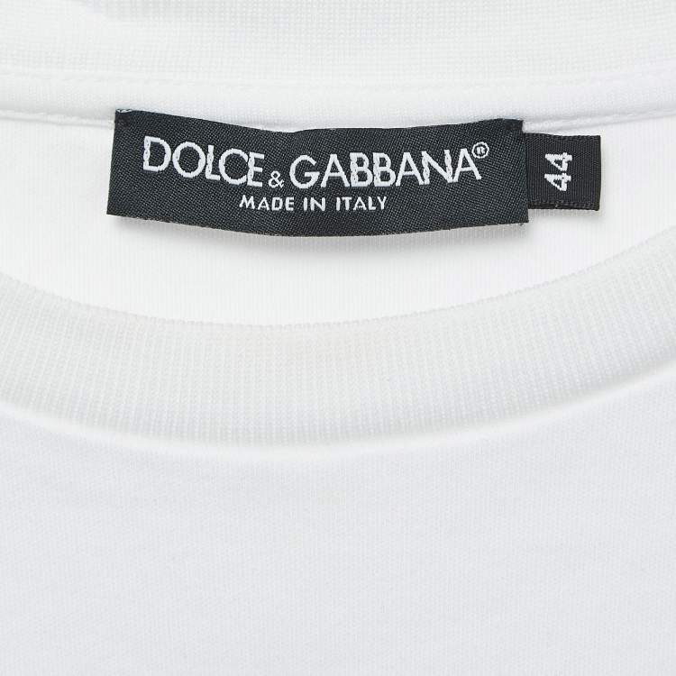 Pre Owned Dolce & Gabbana White Logo Embroidered Cotton Sleeveless Cropped T-Shirt M