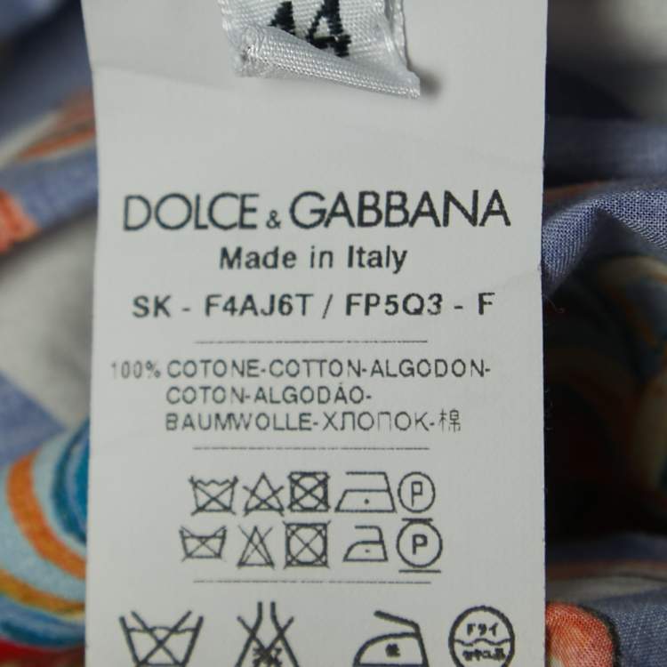 Pre Owned Dolce & Gabbana Multicolor Carreto Print Cotton Maxi Skirt L