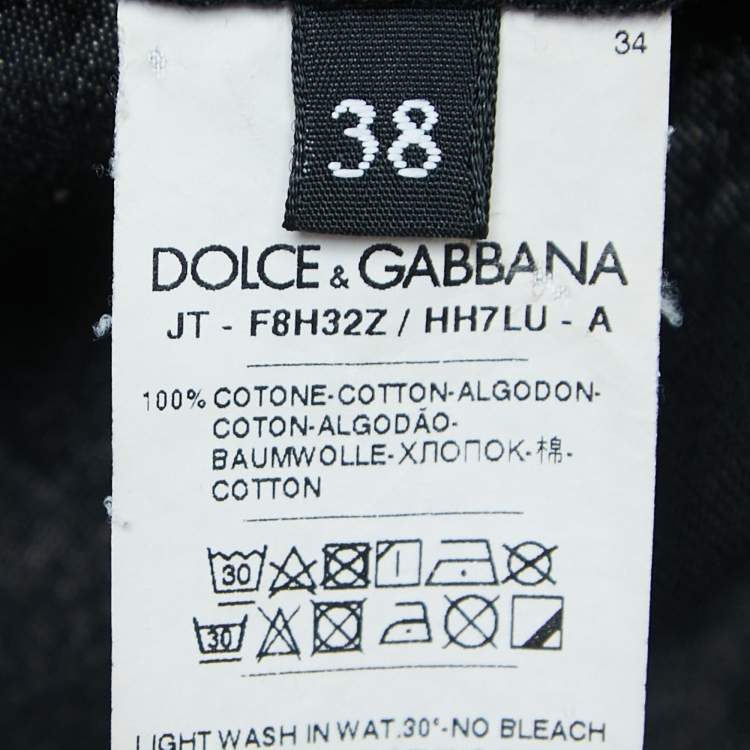 Pre Owned Dolce & Gabbana Black Printed Cotton T-Shirt S