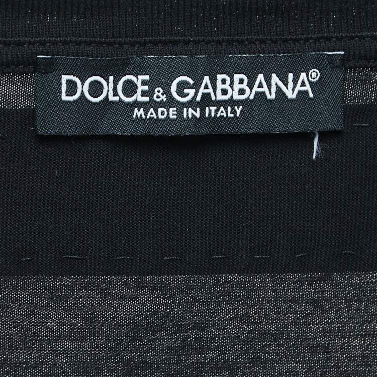 Pre Owned Dolce & Gabbana Black Printed Cotton T-Shirt S