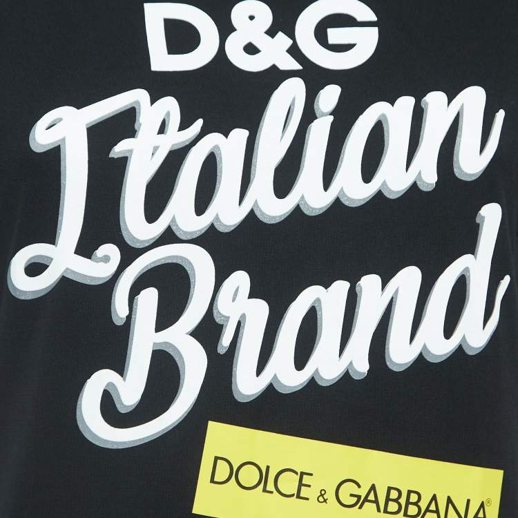Pre Owned Dolce & Gabbana Black Printed Cotton T-Shirt S