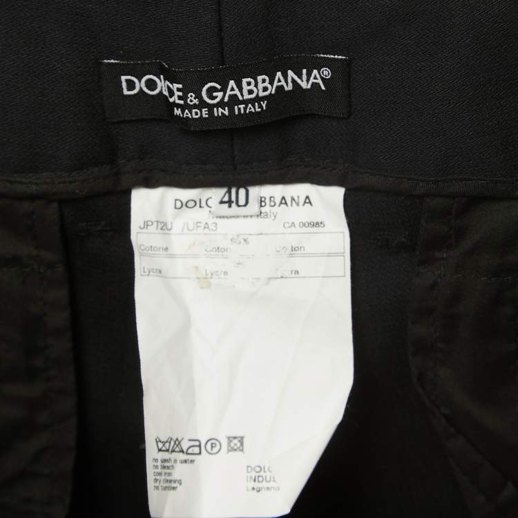 Pre Owned Dolce & Gabbana Black Cotton Trousers S