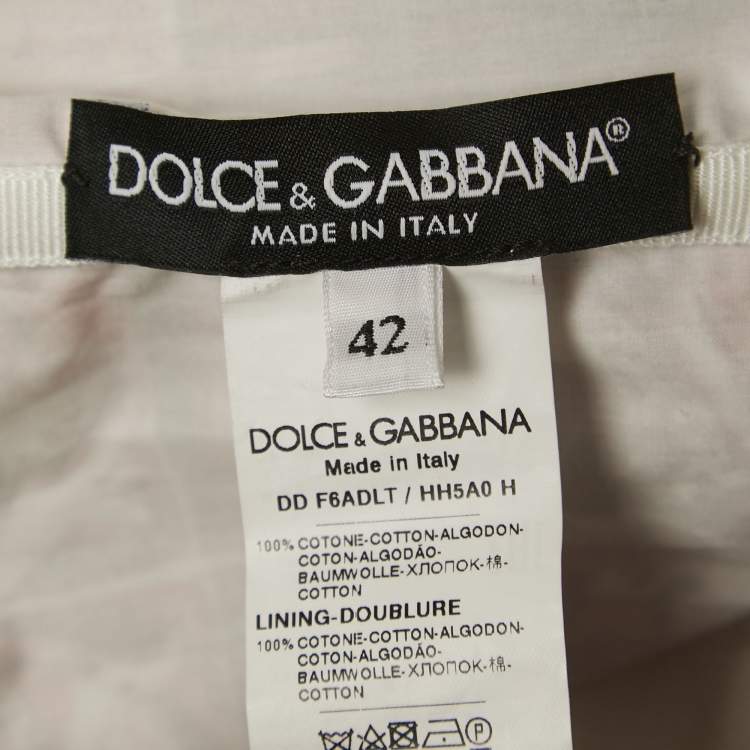 Pre Owned Dolce & Gabbana Pink Majolica Print Cotton Pleated Short Dress M