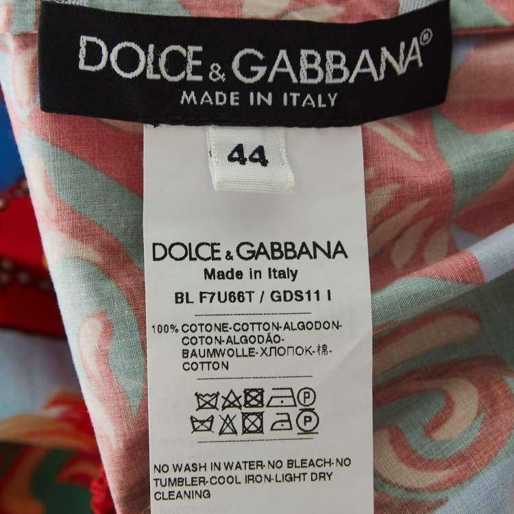 مملوكة مسبقًا Dolce & Gabbana Multicolor Carretto Print Cotton Crop Top M  
