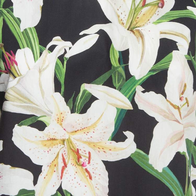 Pre Owned Dolce & Gabbana Multicolor Floral Print Cotton Blouse M