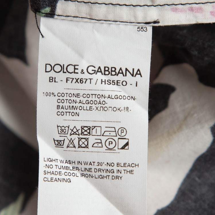 Pre Owned Dolce & Gabbana Multicolor Floral Print Cotton Blouse M
