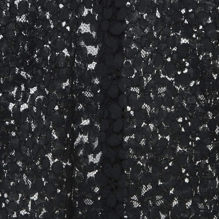 مملوكة مسبقًا Dolce & Gabbana Black Floral Lace Relaxed Fit Blouse M