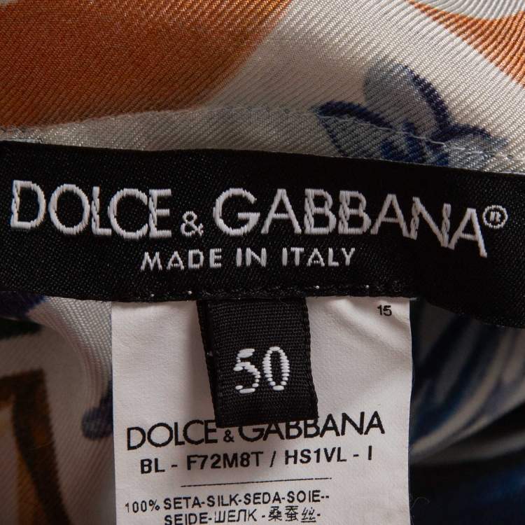 Pre Owned Dolce & Gabbana Multicolor Majolica Printed Top 3XL