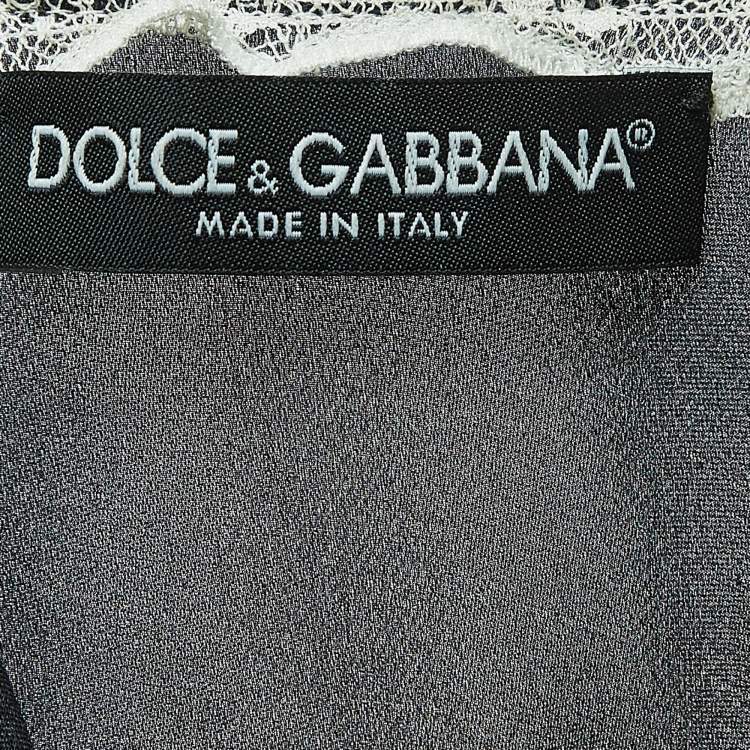 Pre Owned Dolce & Gabbana Black Cherub Printed Silk Blouse S