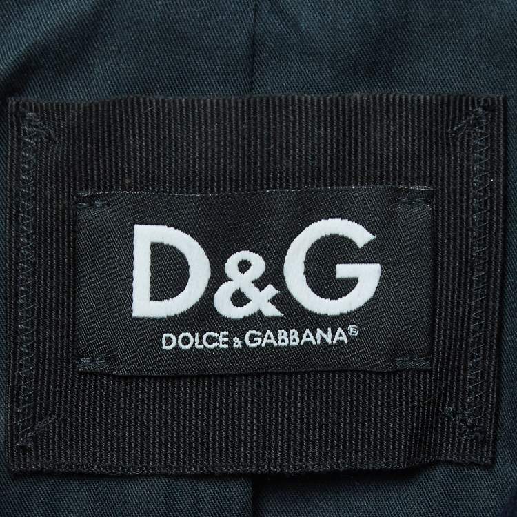 Pre Owned Dolce & Gabbana Navy Blue Wool Skirt Suit S