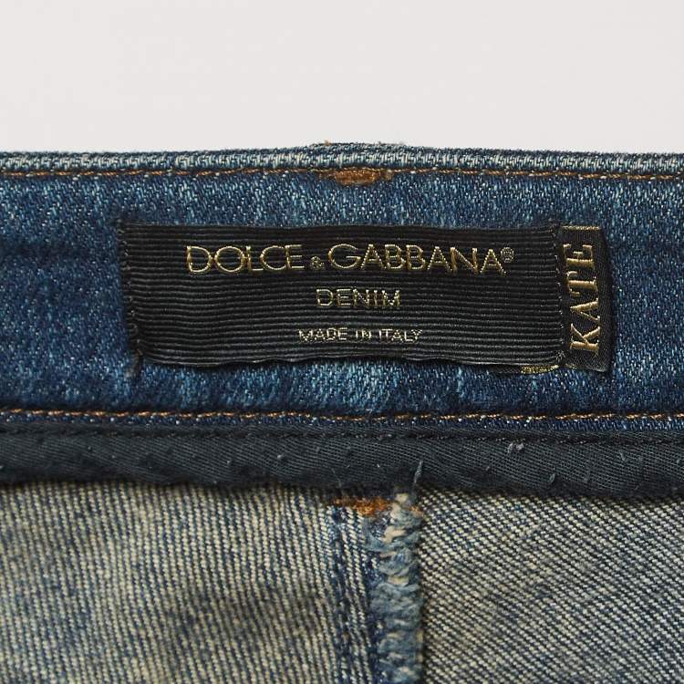 Pre Owned Dolce & Gabbana Blue Denim Kate Jeans XL Waist 34"