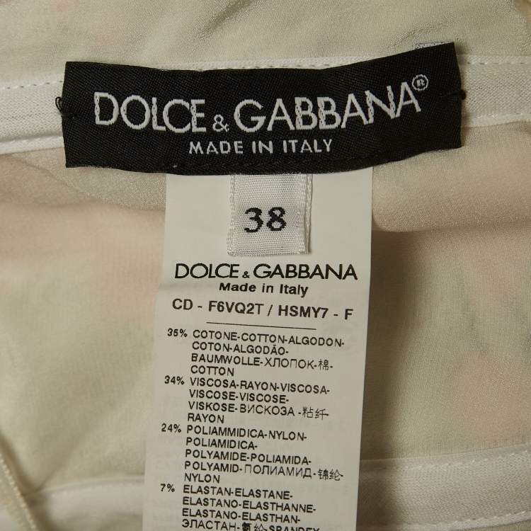 Pre Owned Dolce & Gabbana Red Floral Printed Jacquard Playsuit S