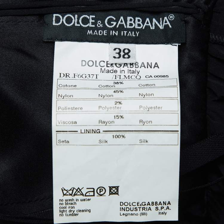 Pre Owned Dolce & Gabbana Black Embroidered Tulle Strappy Mini Dress S