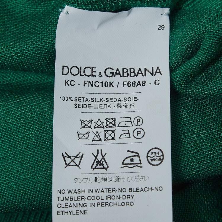 Pre Owned Dolce & Gabbana Green Knit Buttoned Cardigan L