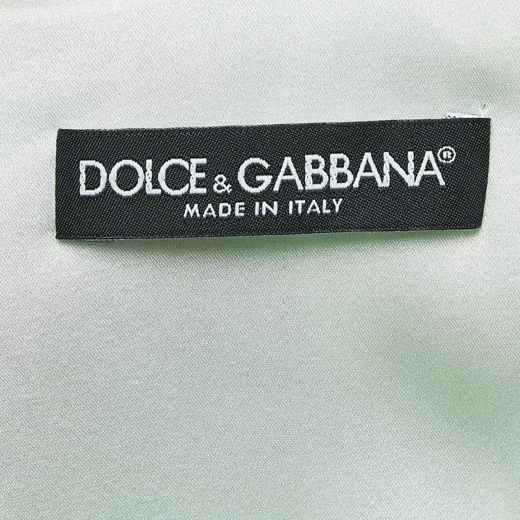 Pre Owned Dolce & Gabbana Green Leaf Printed Crepe Mini Dress L