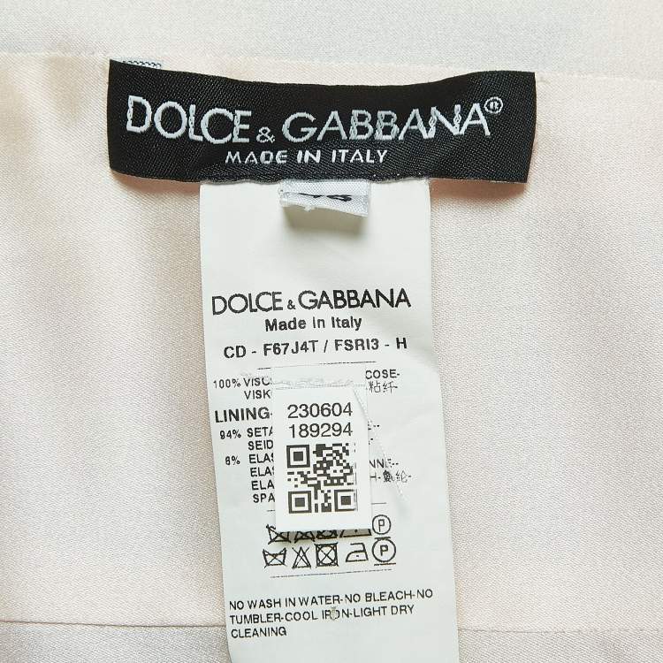 Pre Owned Dolce & Gabbana Pink Floral Printed Crepe Midi Dress XL