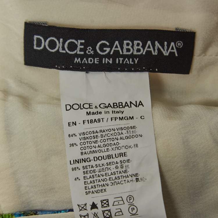 Pre Owned Dolce & Gabbana Multicolor Floral Jacquard Cropped Top M