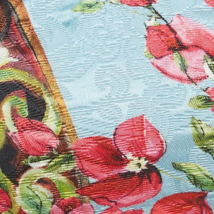 Pre Owned Dolce & Gabbana Multicolor Floral Jacquard Cropped Top M
