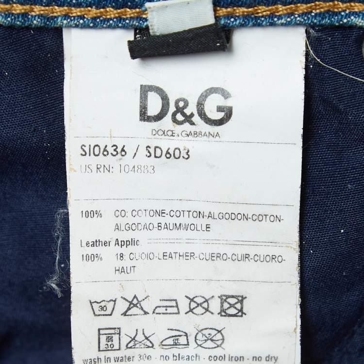 Pre Owned Dolce & Gabbana Blue Washed Denim Mini Skirt S Waist 27"