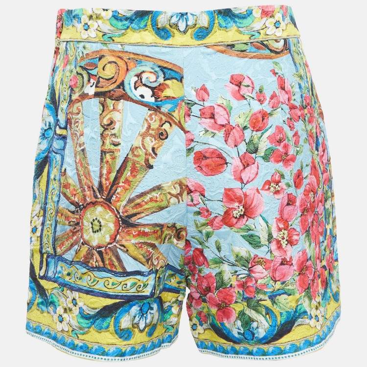 Pre Owned Dolce & Gabbana Multicolor Printed Jacquard Shorts S