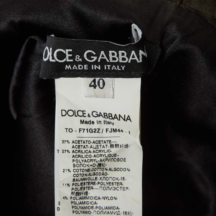 Pre Owned Dolce & Gabbana Black/Metallic Floral Jacquard Peplum Top S