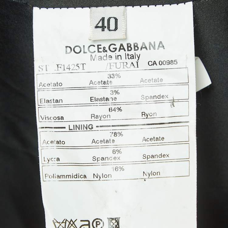 Pre Owned Dolce & Gabbana Black Crepe Buttoned Jacket S