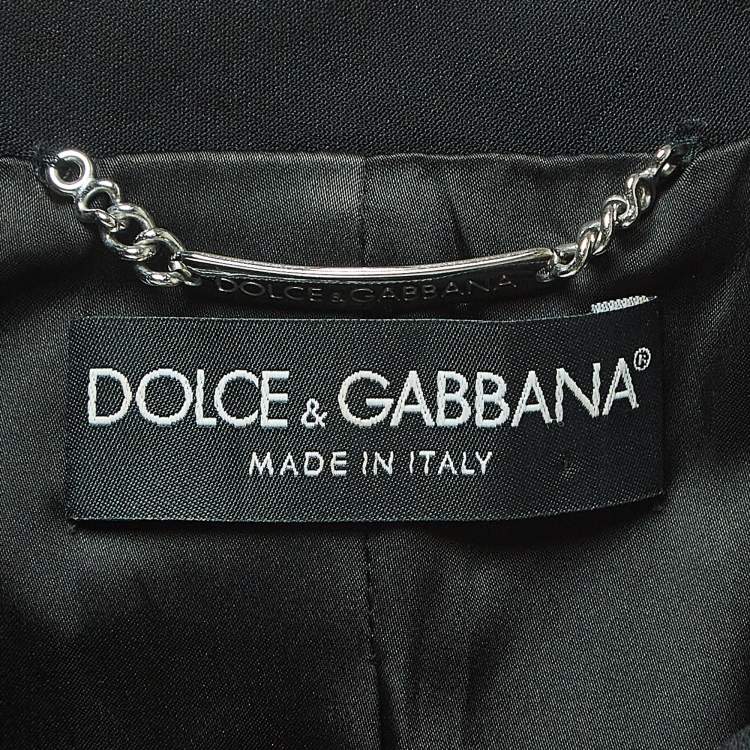 Pre Owned Dolce & Gabbana Black Crepe Buttoned Jacket S