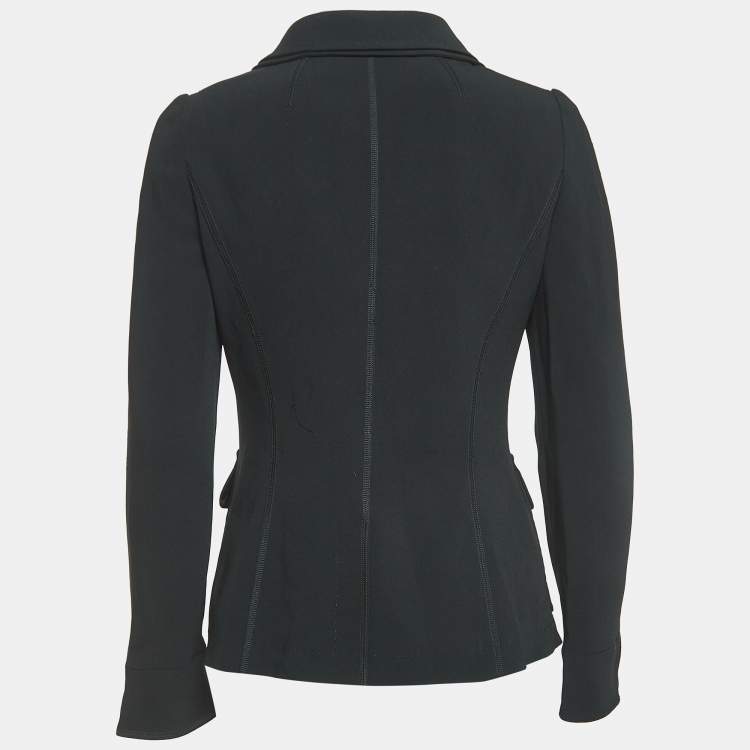 Pre Owned Dolce & Gabbana Black Crepe Buttoned Jacket S