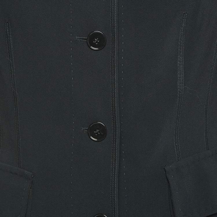 Pre Owned Dolce & Gabbana Black Crepe Buttoned Jacket S