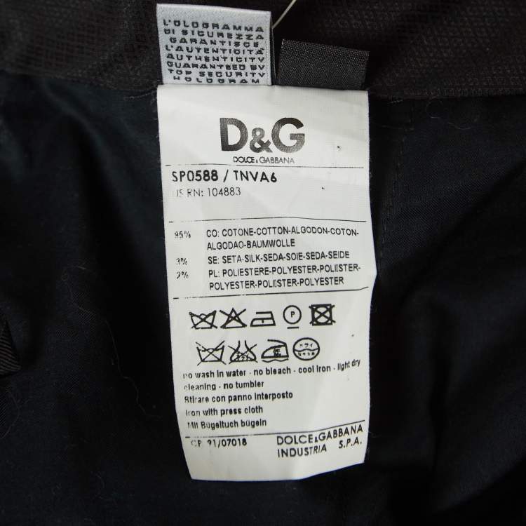 Pre Owned Dolce & Gabbana Black Velvet Trousers M