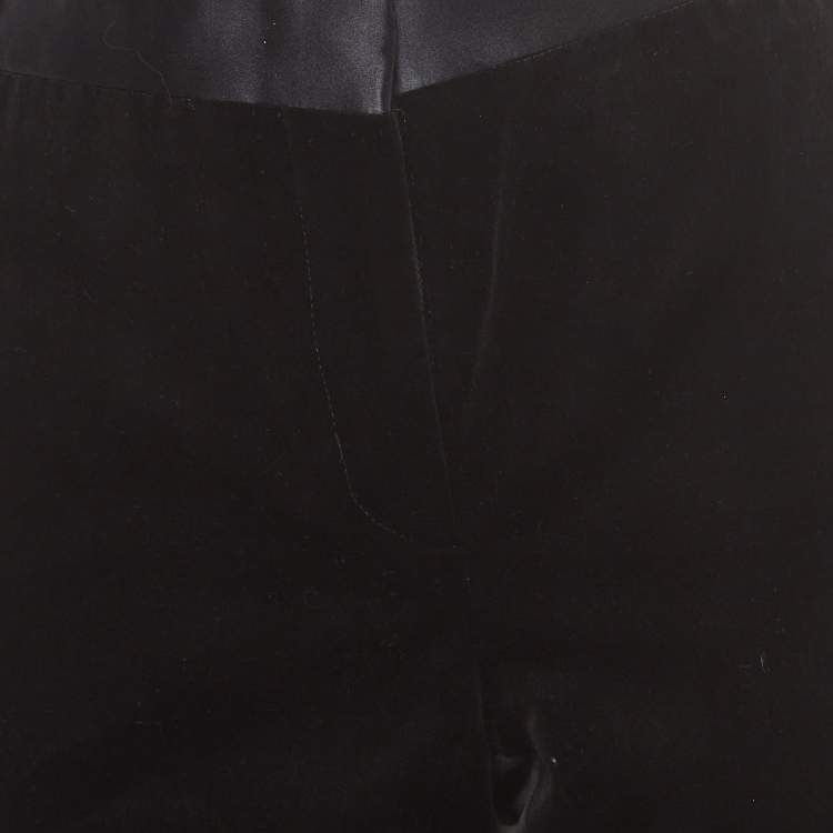 Pre Owned Dolce & Gabbana Black Velvet Trousers M