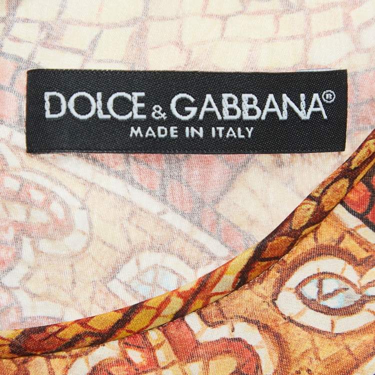Pre Owned Dolce & Gabbana Multicolor Print Silk Sleeveless Maxi Dress S