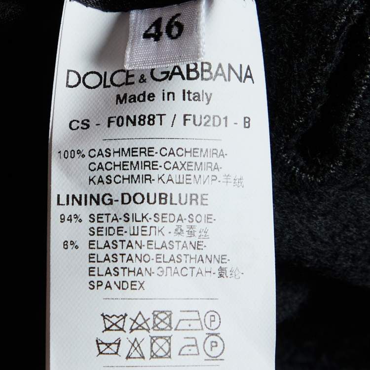 مملوكة مسبقًا Dolce & Gabbana Black Cashmere Double-Breasted Coat L