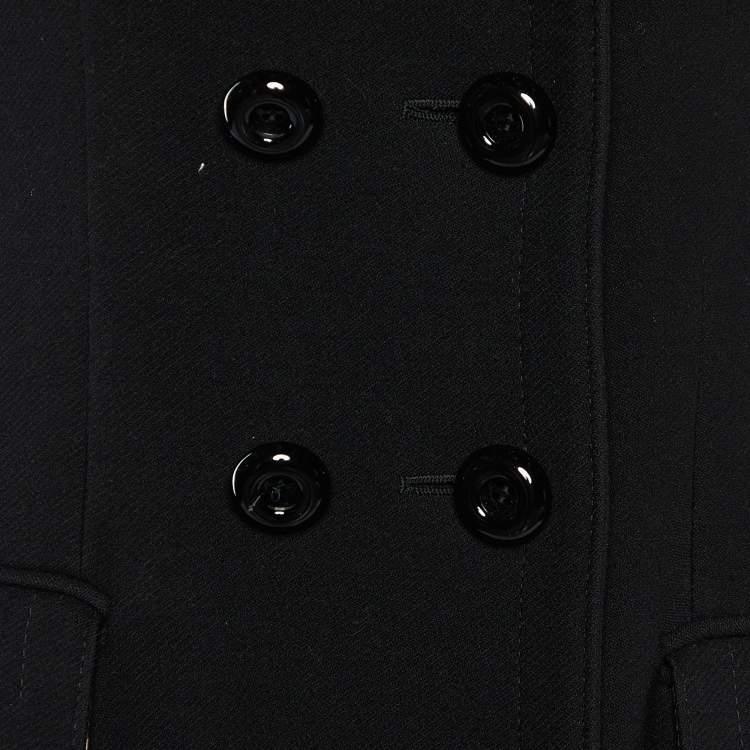 Pre Owned Dolce & Gabbana Black Wool Double-Breasted Coat S