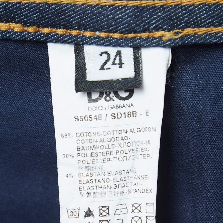 Pre Owned D&G Dark Blue Denim Slimmy Tight Jeans S Waist 24