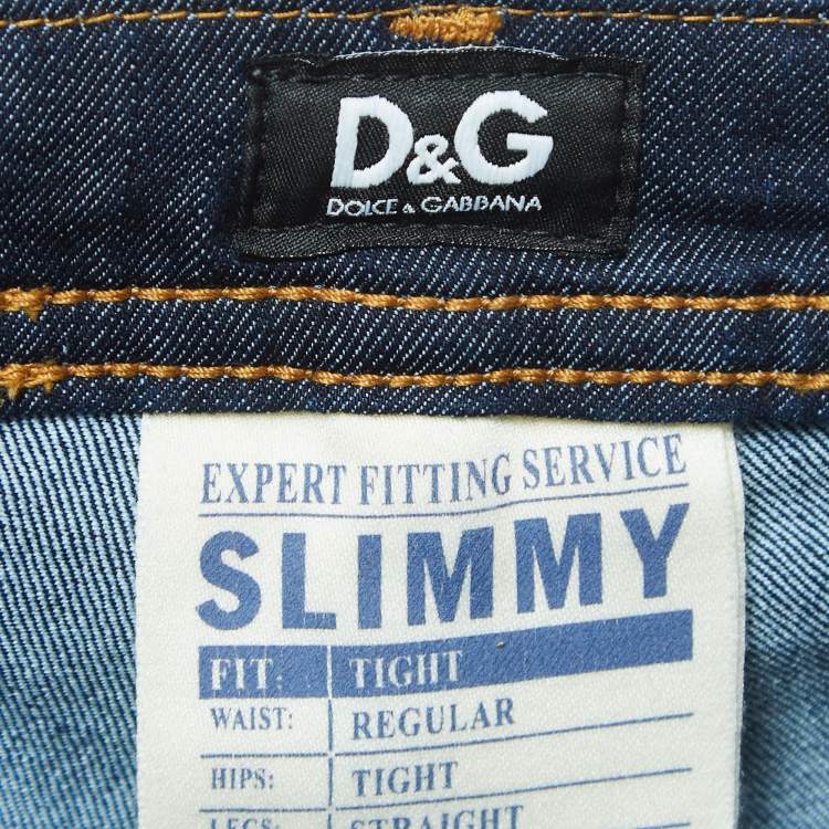 Pre Owned D&G Dark Blue Denim Slimmy Tight Jeans S Waist 24