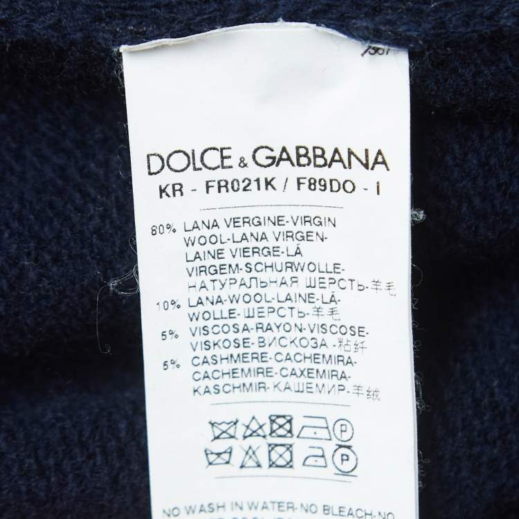 Pre Owned Dolce & Gabbana Navy Blue Spaceship Wool Sweater M