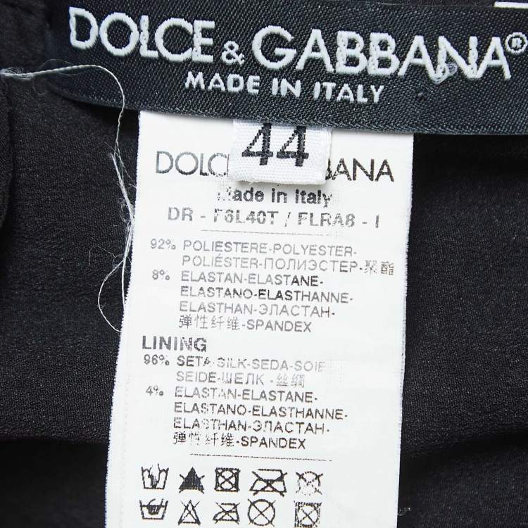 Pre Owned Dolce & Gabbana Black Tulle Ruched Mini Dress M