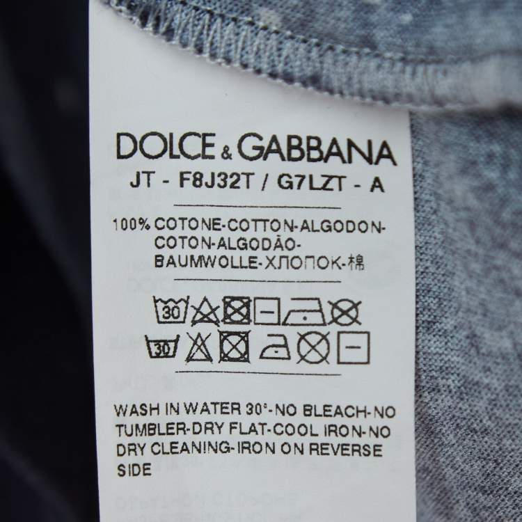 Pre Owned Dolce & Gabbana Navy Blue Space Print Cotton Half Sleeve T-Shirt M