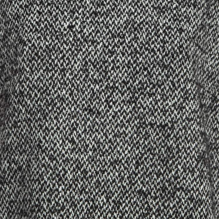 Pre Owned Dolce & Gabbana Black & White Tweed Sleeveless A-Line Mini Dress XL
