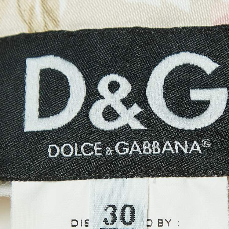 Pre Owned D&G Sage Green Floral Print Silk Lace Accent Mini Dress S