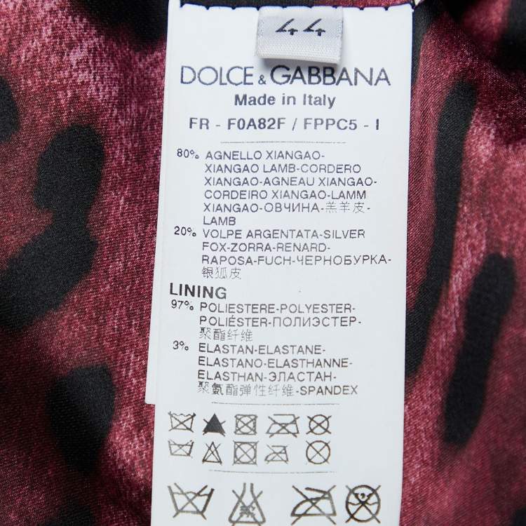 Pre Owned Dolce & Gabbana Maroon Fur & Leather Button Front Jacket M