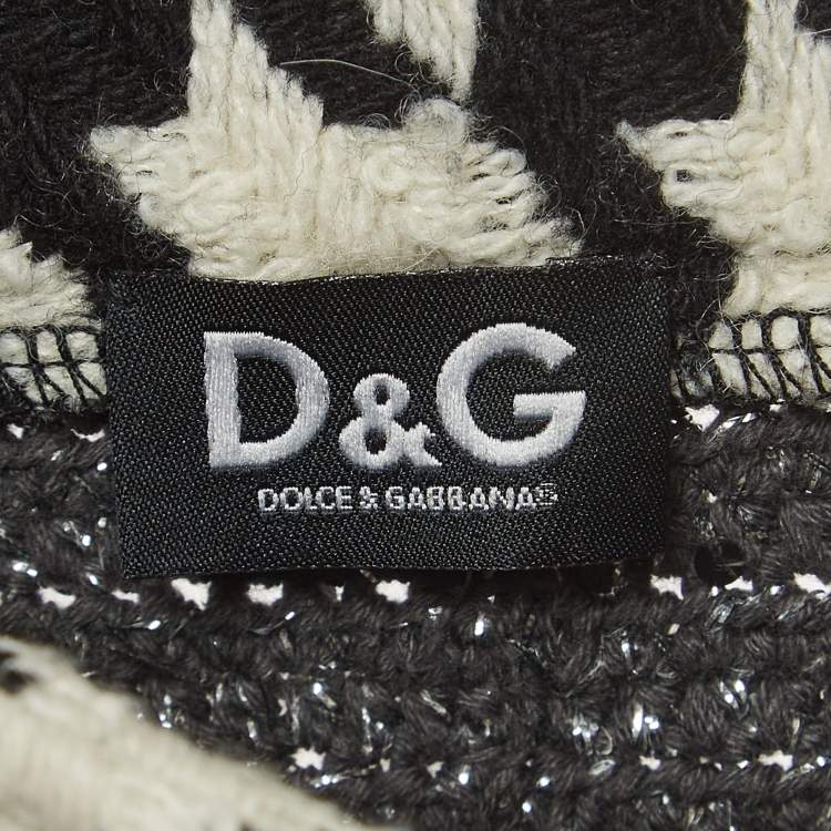 Pre Owned Dolce & Gabbana Grey Cotton Blend Sequin Detail Mini Skirt S