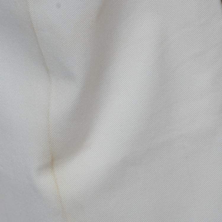 Pre Owned Dolce & Gabbana White Cotton Water Snake Trim Jeans M Waist 32''